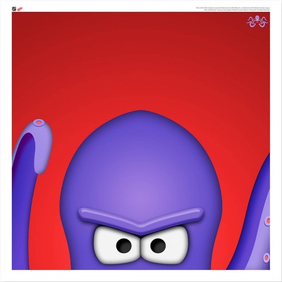 Detroit Red Wings Al The Octopus 12 x 12 Minimalist Mascot Poster Print