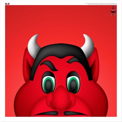 New Jersey Devils NJ Devil 12 x 12 Minimalist Mascot Poster Print