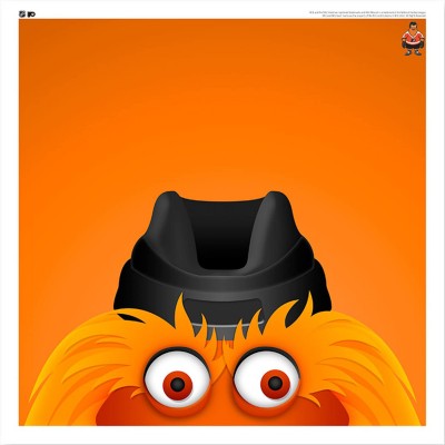 Philadelphia Flyers Gritty 12 x 12 Minimalist Mascot Poster Print