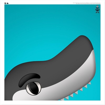 San Jose Sharks S.J. Sharkie 12 x 12 Minimalist Mascot Poster Print
