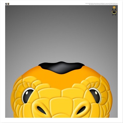Vegas Golden Knights Chance The Gila Monster 12 x 12 Minimalist Mascot Poster Print