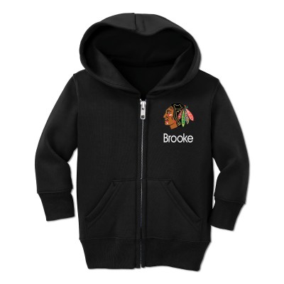 Толстовка на молнии Toddler Chicago Blackhawks Chad & Jake Black Personalized