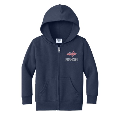 Toddler Washington Capitals Chad & Jake Navy Personalized Full-Zip Hoodie