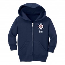Толстовка на молнии Toddler Winnipeg Jets Chad & Jake Navy Personalized