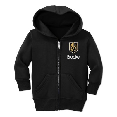 Толстовка на молнии Toddler Vegas Golden Knights Chad & Jake Black Personalized