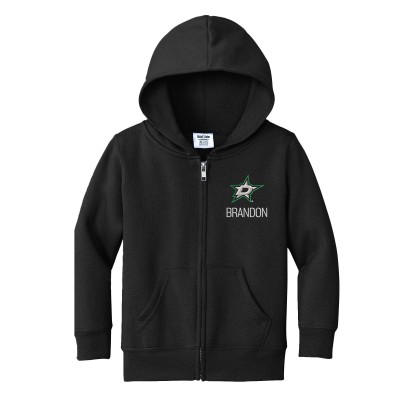 Toddler Dallas Stars Chad & Jake Black Personalized Full-Zip Hoodie