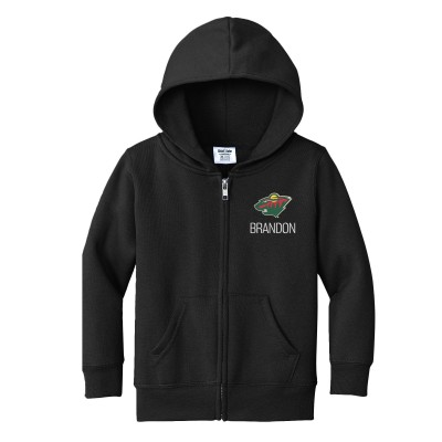 Toddler Minnesota Wild Chad & Jake Black Personalized Full-Zip Hoodie