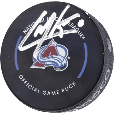 Autographed Colorado Avalanche Cale Makar Fanatics Authentic Inglasco 2022-23 Official Game Model Puck