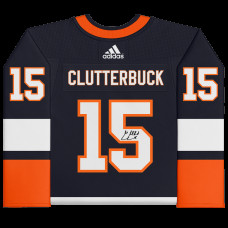 Autographed New York Islanders Cal Clutterbuck Fanatics Authentic Navy adidas 2020 Reverse Retro Jersey