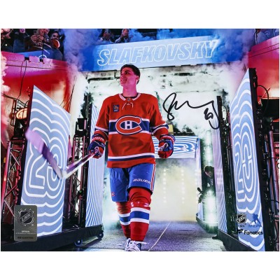 Autographed Montreal Canadiens Juraj Slafkovsky Fanatics Authentic 8 x 10 NHL Debut Photograph