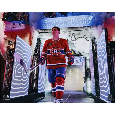 Autographed Montreal Canadiens Juraj Slafkovsky Fanatics Authentic 16 x 20 NHL Debut Photograph