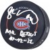 Шайба с автографом Juraj Slafkovsky Montreal Canadiens Fanatics Authentic Official with NHL Debut 10/12/22 Inscription
