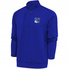 New York Rangers Antigua Special Edition 2.0 Tribute Quarter-Zip Pullover Top - Navy