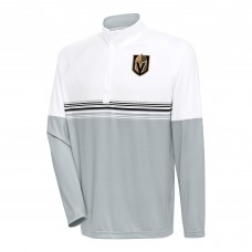 Vegas Golden Knights Antigua Bender Quarter-Zip Pullover Top - White/Black