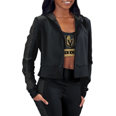 Толстовка на молнии Vegas Golden Knights Womens Cropped - Black