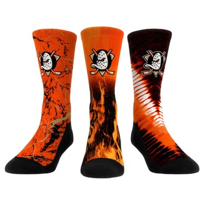 Unisex Anaheim Ducks Rock Em Socks Three-Pack Crew Socks Set