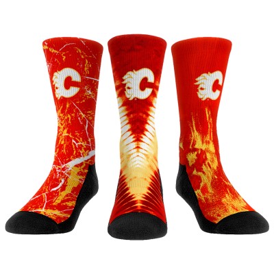 Calgary Flames Rock Em Socks Youth Three-Pack Crew Socks Set