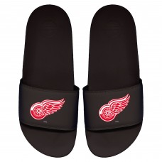 Detroit Red Wings ISlide Primary Logo Motto Slide Sandals - Black