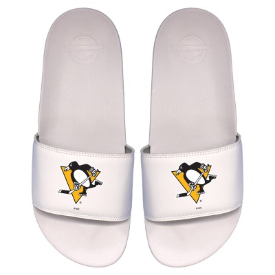 Pittsburgh Penguins ISlide Primary Logo Motto Slide Sandals - White