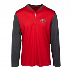 Montreal Canadiens Levelwear Spector Quarter-Zip Pullover Top - Red/Charcoal