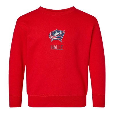Toddler Columbus Blue Jackets Red Personalized Pullover Sweatshirt