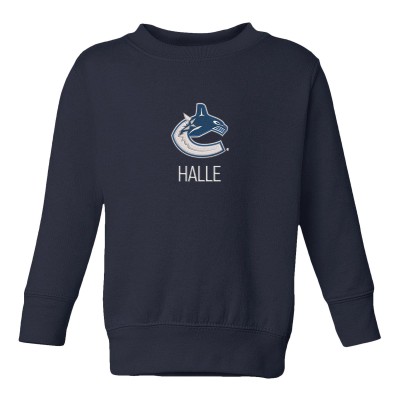 Toddler Vancouver Canucks Navy Personalized Pullover Sweatshirt