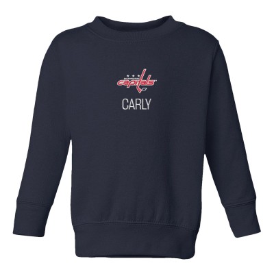Toddler Washington Capitals Navy Personalized Pullover Sweatshirt