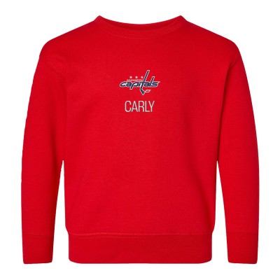 Toddler Washington Capitals Red Personalized Pullover Sweatshirt