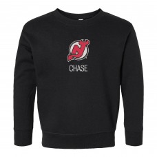 Toddler New Jersey Devils Black Personalized Pullover Sweatshirt