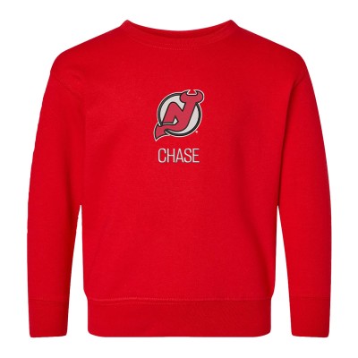 Toddler New Jersey Devils Red Personalized Pullover Sweatshirt