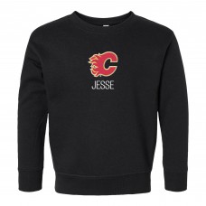 Toddler Calgary Flames Black Personalized Pullover Sweatshirt