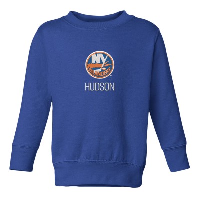 Toddler New York Islanders Royal Personalized Pullover Sweatshirt