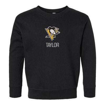 Toddler Pittsburgh Penguins Black Personalized Pullover Sweatshirt