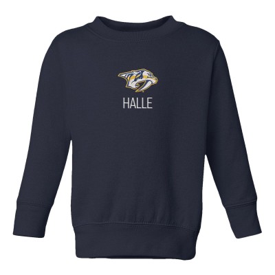Toddler Nashville Predators Navy Personalized Pullover Sweatshirt