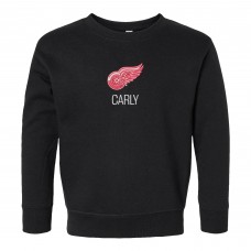 Toddler Detroit Red Wings Black Personalized Pullover Sweatshirt