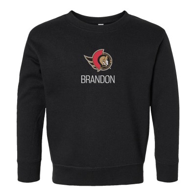 Toddler Ottawa Senators Black Personalized Pullover Sweatshirt