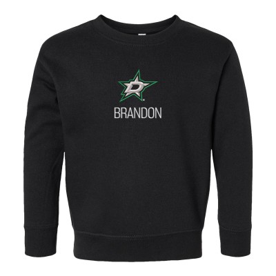 Toddler Dallas Stars Black Personalized Pullover Sweatshirt