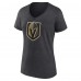 Футболка Vegas Golden Knights Womens Team Primary Logo V-Neck - Heather Charcoal