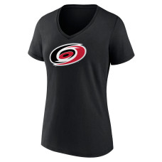 Женская Футболка Carolina Hurricanes Black Team Primary Logo V-Neck