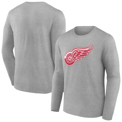 Футболка с длинным рукавом Detroit Red Wings Primary Logo Team - Gray