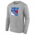Футболка с длинным рукавом New York Rangers Primary Logo Team - Gray