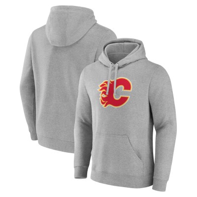 Calgary Flames Gray Primary Team Logo Pullover Hoodie