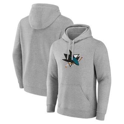San Jose Sharks Gray Primary Team Logo Pullover Hoodie