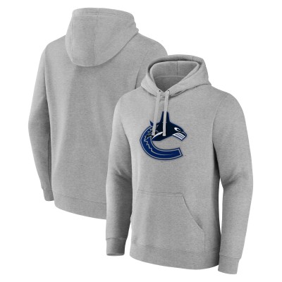 Vancouver Canucks Gray Primary Team Logo Pullover Hoodie