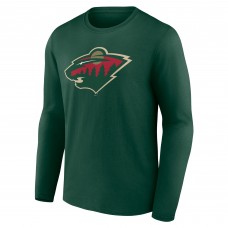 Футболка с длинным рукавом Minnesota Wild Green Primary Logo Team