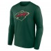 Футболка с длинным рукавом Minnesota Wild Green Primary Logo Team