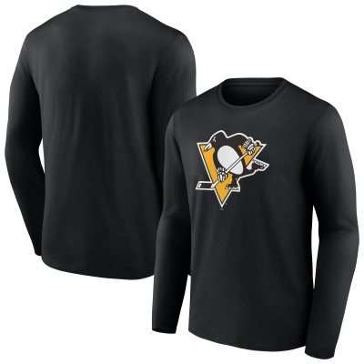 Футболка с длинным рукавом Pittsburgh Penguins Black Primary Logo Team
