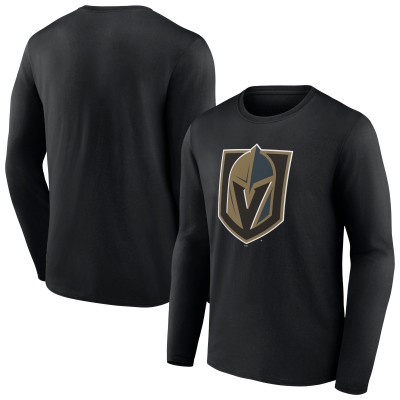 Футболка с длинным рукавом Vegas Golden Knights Black Primary Logo Team