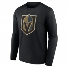 Футболка с длинным рукавом Vegas Golden Knights Black Primary Logo Team