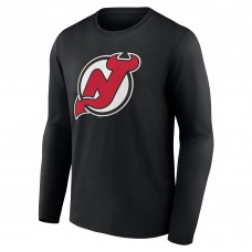 Футболка с длинным рукавом New Jersey Devils Black Primary Logo Team